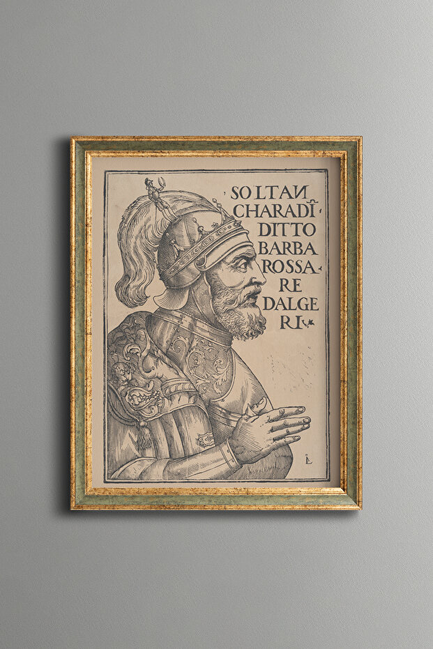 Barbaros Hayreddin Pasha - Vintage Patterned Painting - Fine Model
