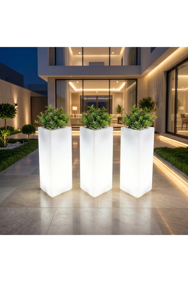 طقم 3 احواض مثلث طولي كبير إضاءة LED