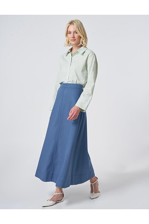 Punto Stitched Non Denim Skirt Indigo