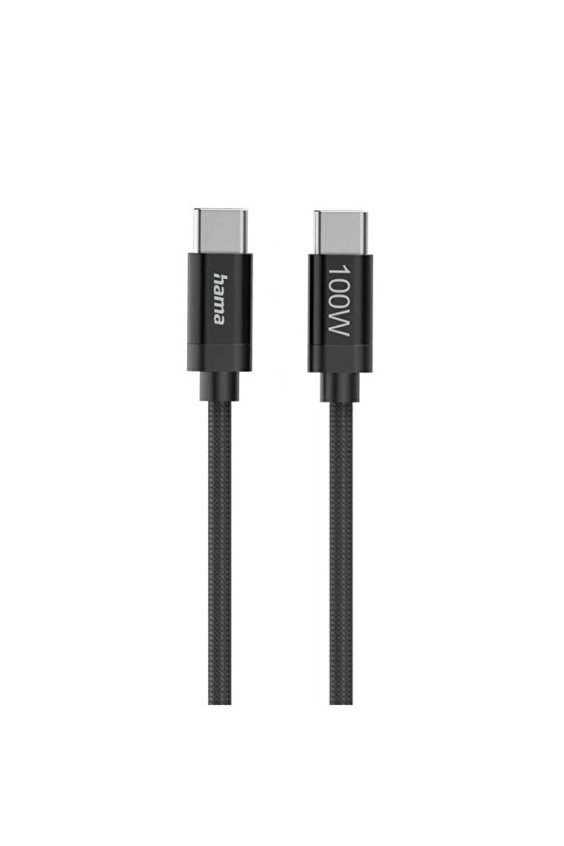 Fabric USB-C to USB-C Charging Cable, 1.5m, Black, 201740