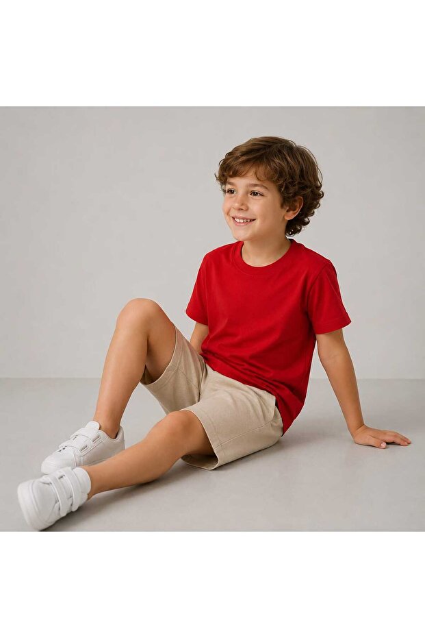 Boy's Crew Neck Printed Short Sleeve T-Shirt