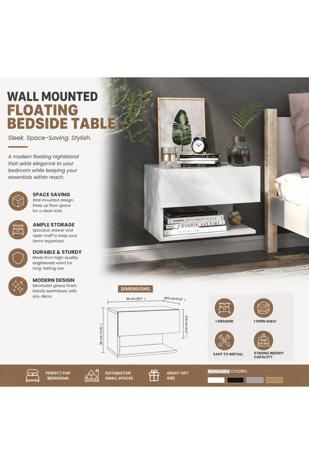 Floating Bedside Table