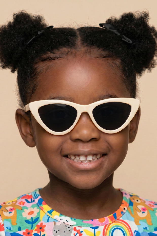 Batt Beige Black Girls' Sunglasses