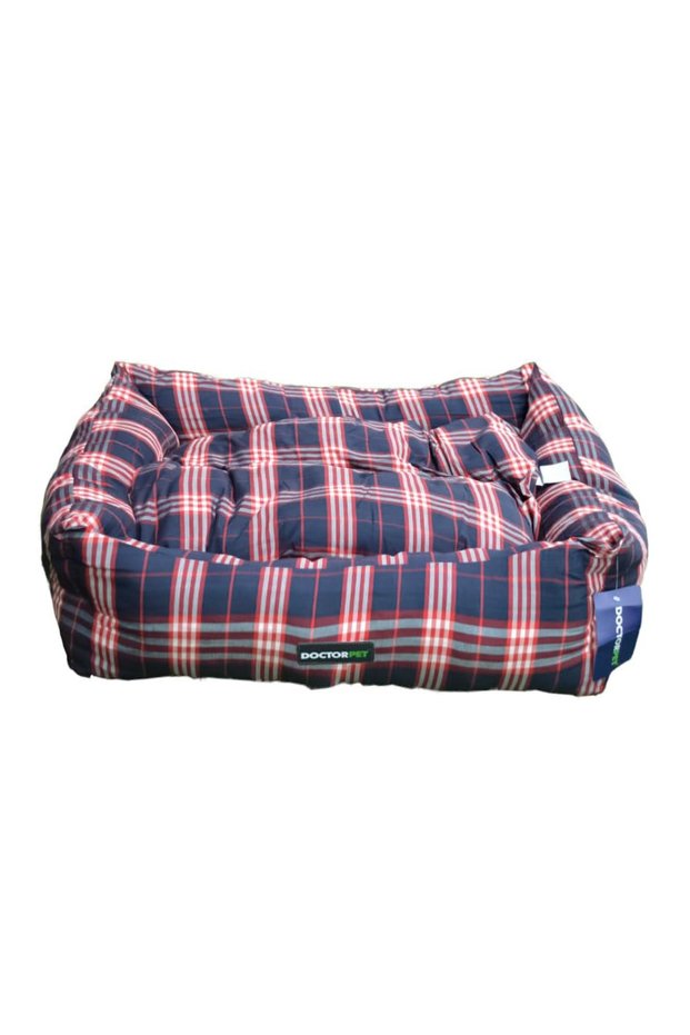 Danish Series Rectangle Pet Bed XLarge - 110x80x22cm - Waterproof Cooling Fabric, Reversible Cushion, Non-Slip Base - Ideal for Large Dogs & Outdoor Use