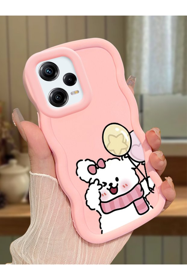 Redmi Note 12 Pro 5g Compatible Case Camera Protector Pink Silicone Couple Phone Case Cat Pattern