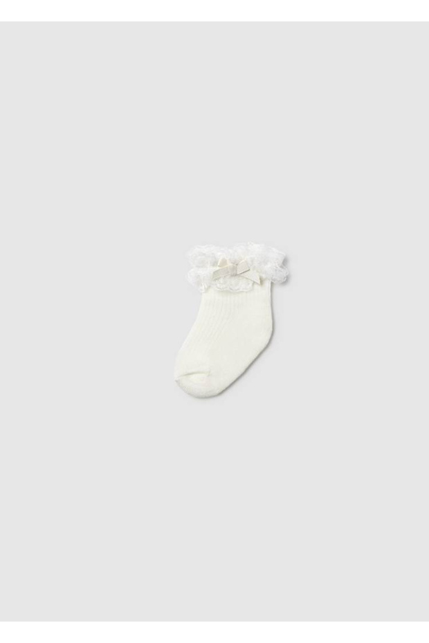 Baby Girl Tulle Detailed Socks White 9061