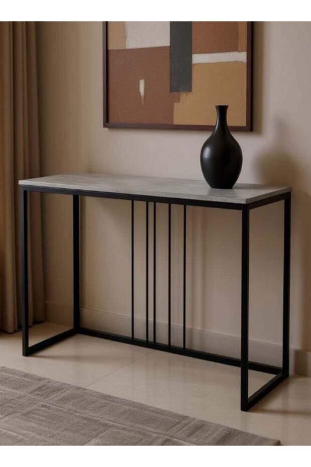 طاولة كونسول مستطيلة بإطار معدني 120x40x80 سم - 4
