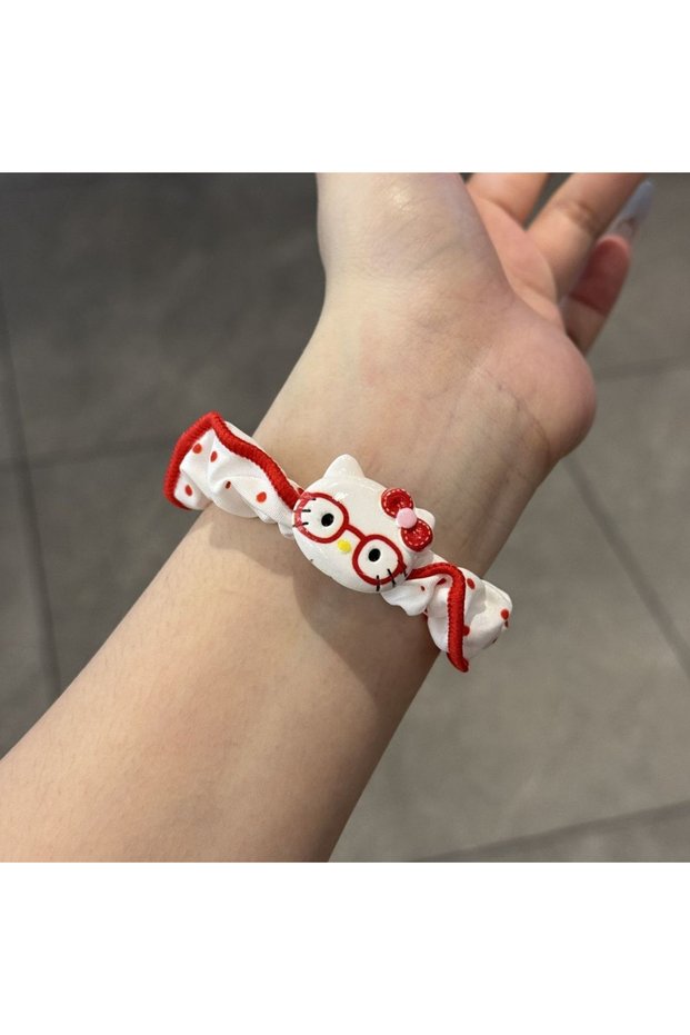 WHITE Sanrio High End Red Cute Hair Ties Cartoon HairBand Fashionable Hair Accessories for Women Gir