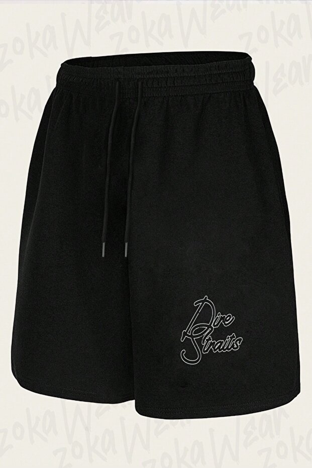 Unisex Dire Straits Logo Design Printed Shorts