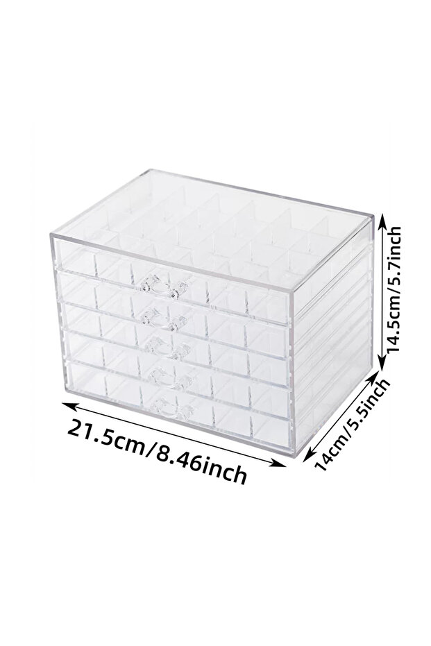 5 tiers 120 slots Nail art accessory storage box 120-grid accessory box 5-layer rhinestone box jewel
