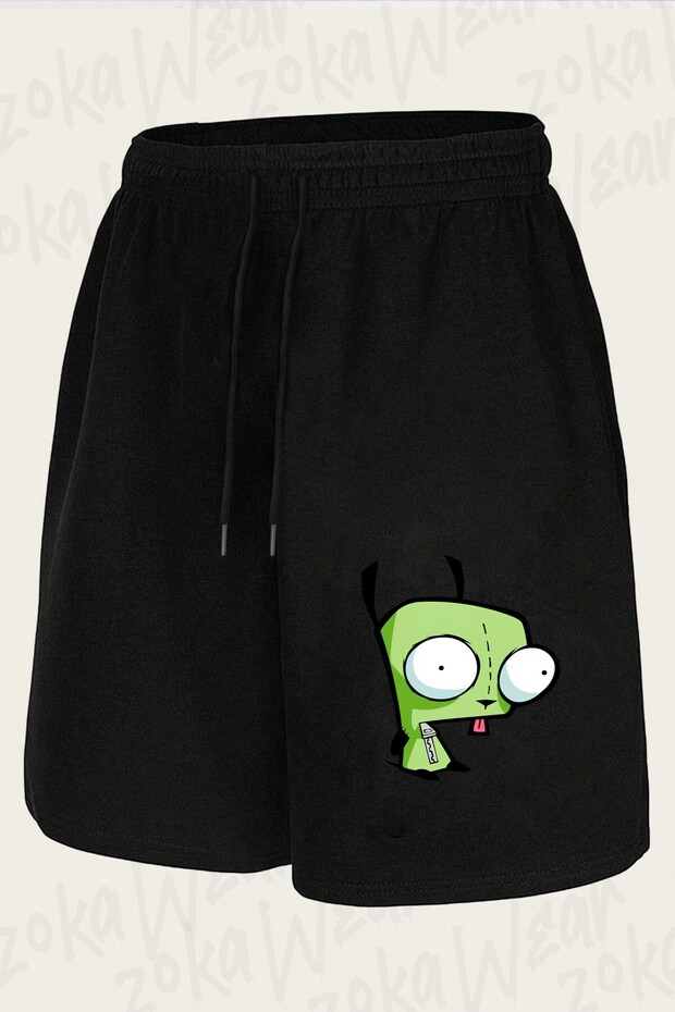 شورت مطبوع بتصميم Invader Zim v2 للجنسين