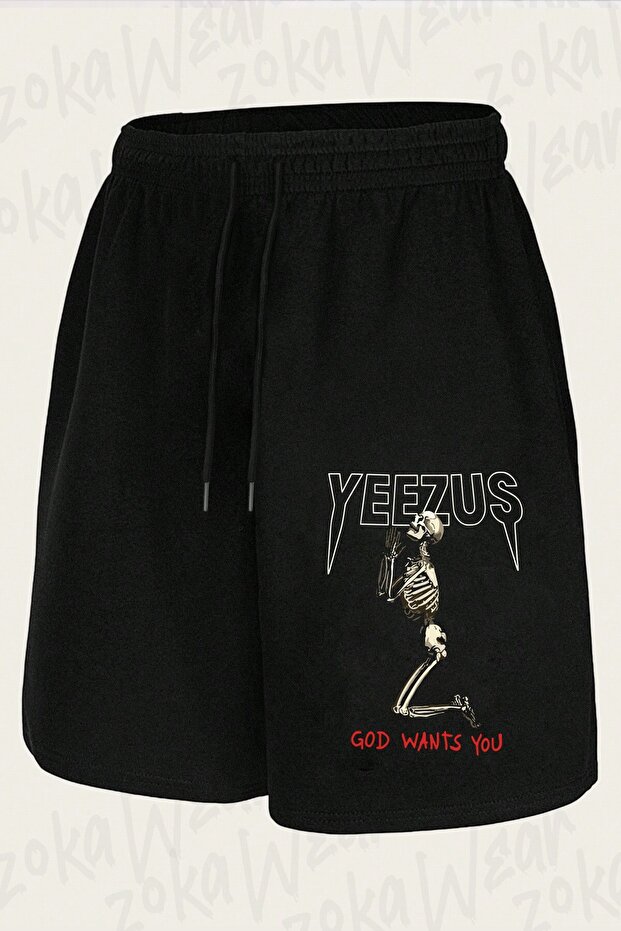 Unisex Kanye West Yeezus Design Printed Shorts