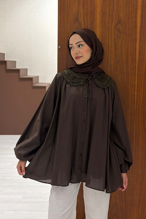 Brown Bellis Collared Tunic