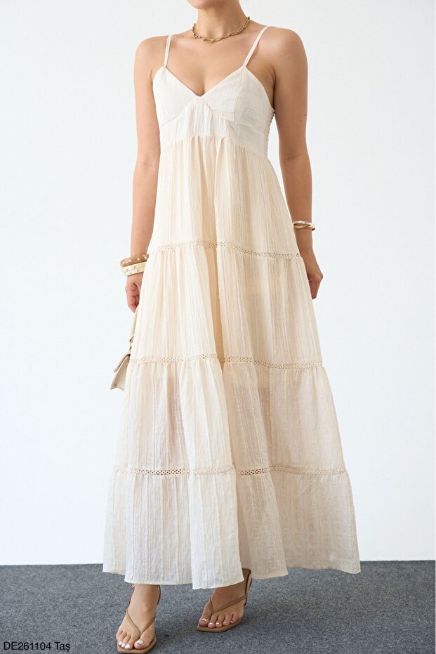 Women's Strappy Sleeveless Long Viscose Dress