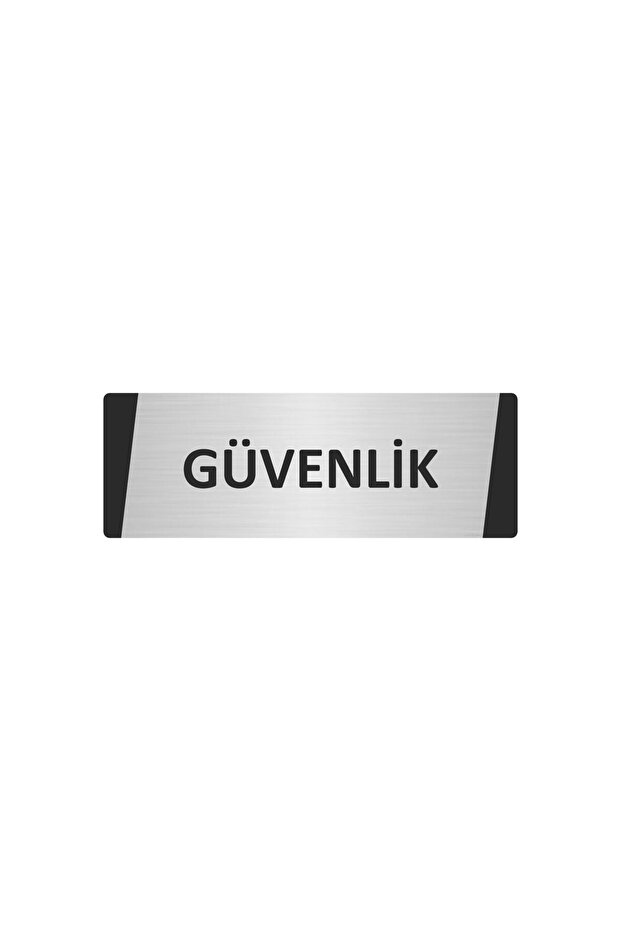 Security Metal Warning Sign 7X20 cm Silver Color