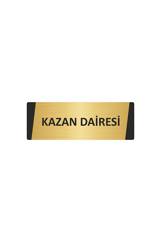 Kazan Circle Metal Warning Sign 7X20 cm Gold Color