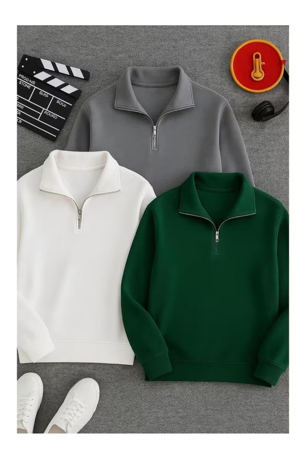 Unisex Zippered Stand-Up Collar Triple Advantage Comfortable Cut Sweatshirt