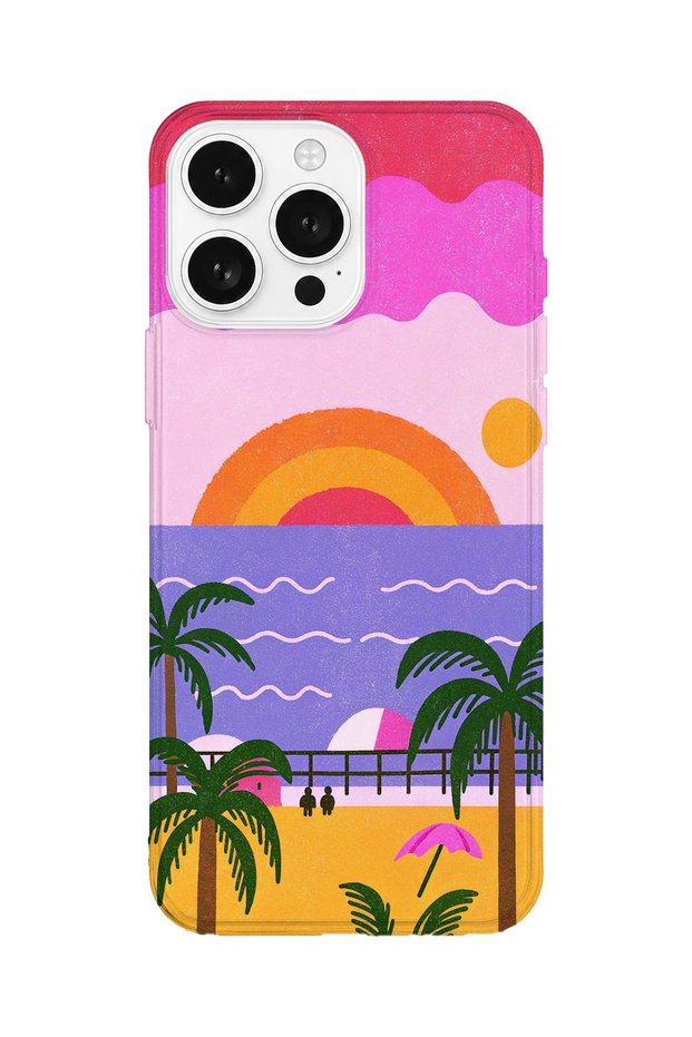 iPhone 14 Pro Max Compatible Printed Transparent Phone Case | Collection: Summer Beach Tropical