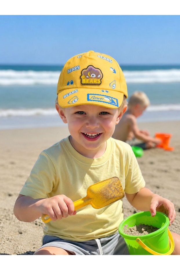 Adjustable Lighted Boy's Hat with Teddy Bear (1-4 Years)