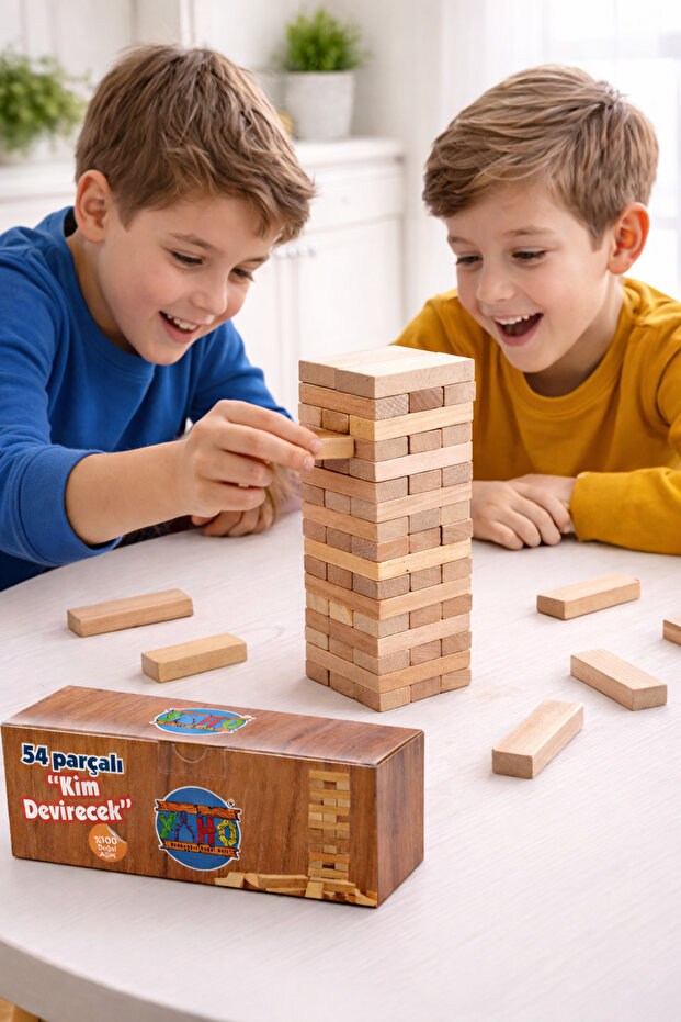 Wooden Balance Game with Box 54 Pieces