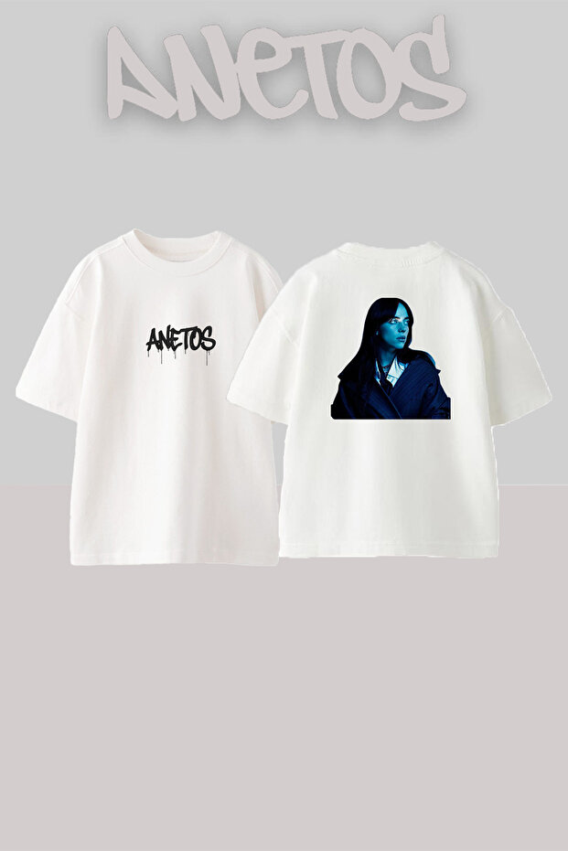 Billie Eilish_122 Design Printed Unisex Oversize White Tshirt