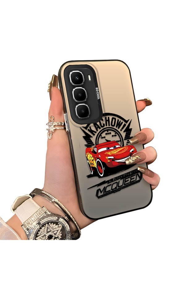Infinix Hot 60 Pro Plus Compatible Hard Acrylic Back Silicone Edge Lens Protection Case
