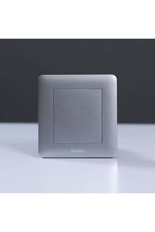 Milano Single Blank Made With Polypropylene Plate Colored In Piano Silver Electrical Switches, Sockets, Outlets