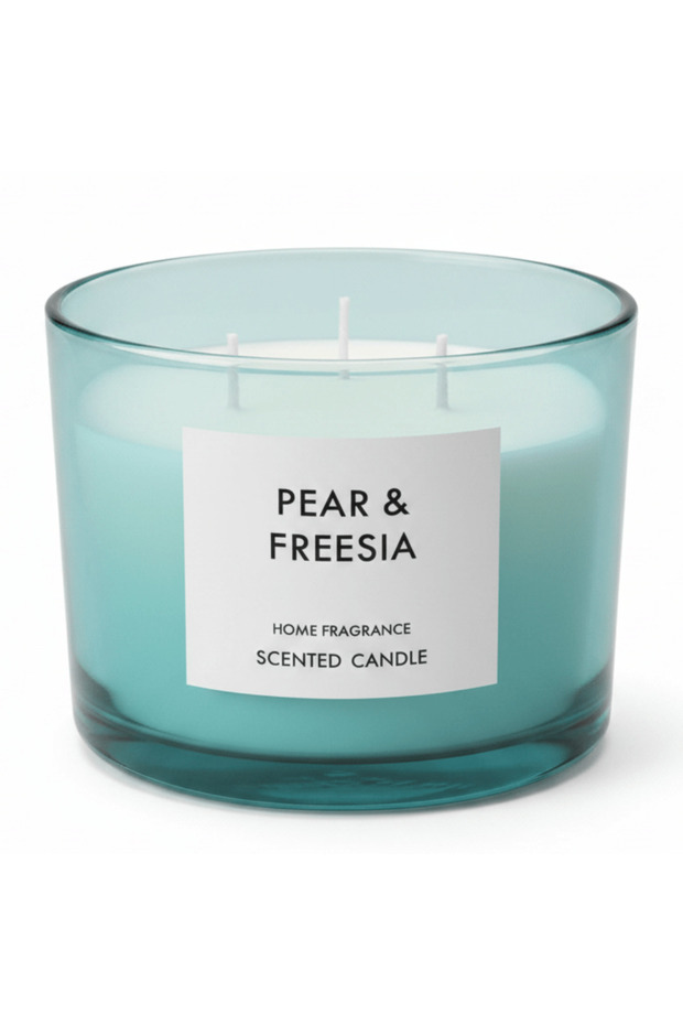 Home Fragrance Scented Candle in Glass Cup | 8×11 cm |Pear & Freesia