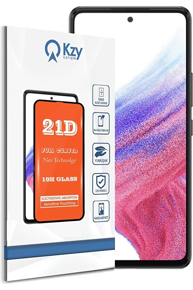 واقي شاشة زجاجي مقوى 21D يغطي الشاشة بالكامل متوافق مع هاتف Galaxy A53 من msa shop 931845