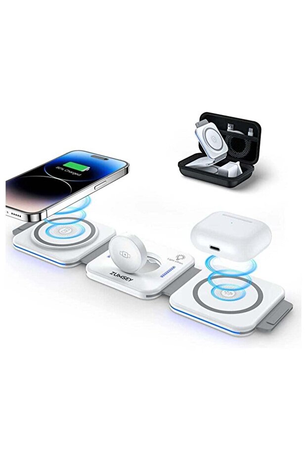 3 in 1 Magnetic Foldable Wireless Travel Charging Station For Apple Multiple Devices