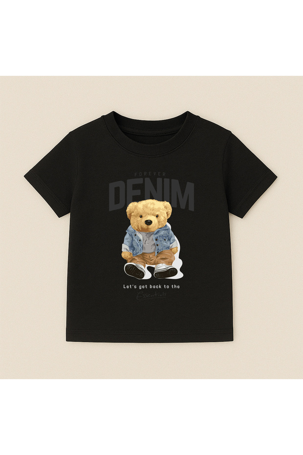 Teddy Bear Printed Crew Neck Cotton Short Sleeve Kids & Youth T-Shirt