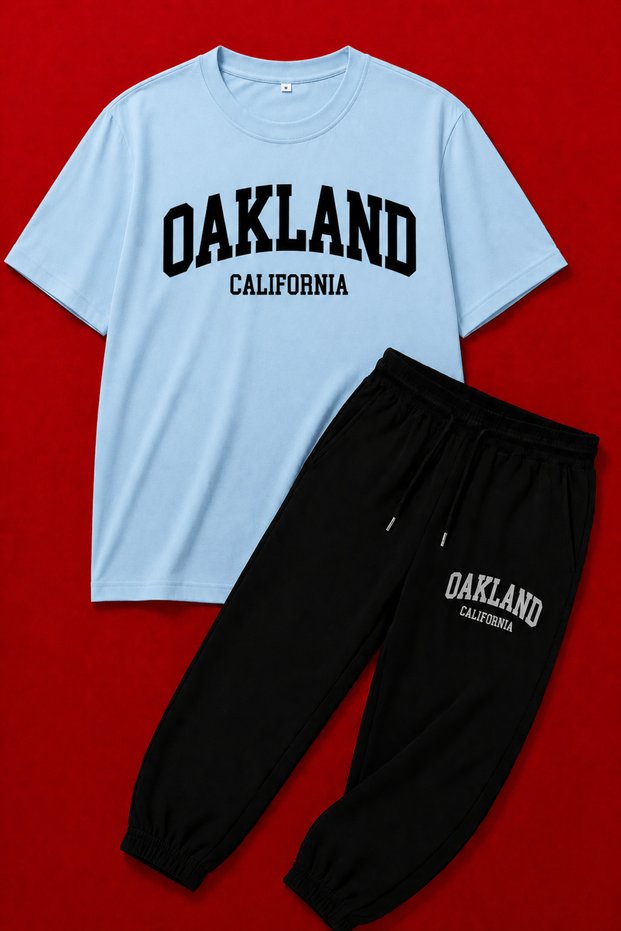 Oakland Printed Tracksuit T-Shirt Set