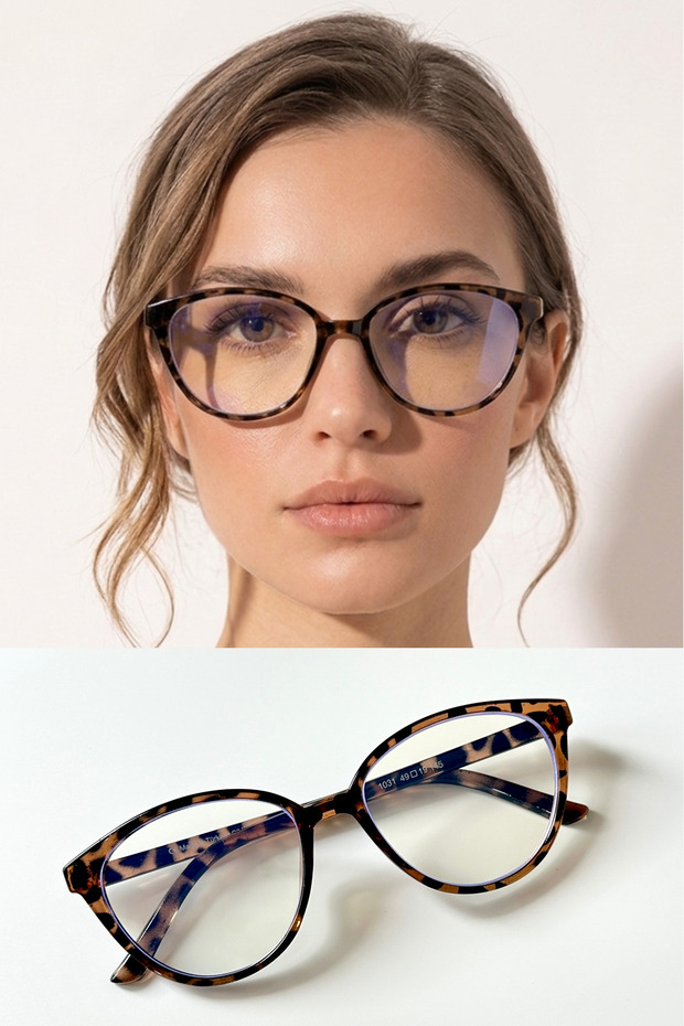 Luna Oval Blue Light Protected Transparent Glasses