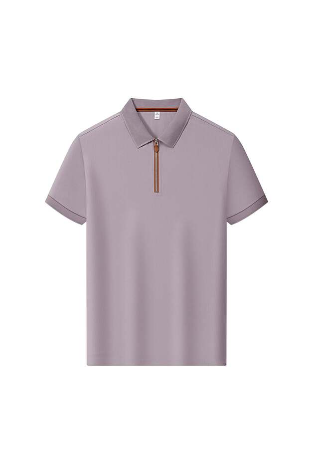 Arw98253 Seri̇ntutan--High Quality Men's Polyamide Polo Collar Tshirt with Zipper