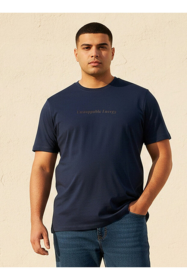 Plus Crew Neck Short Sleeves Slogan Print T-shirt