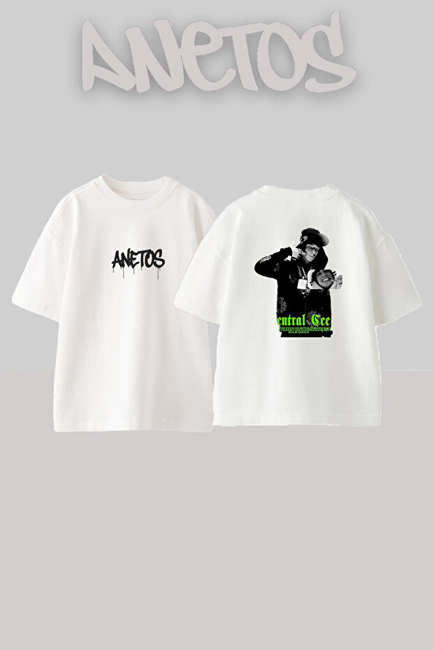 Central Cee_16 Design Printed Unisex Oversize White Tshirt