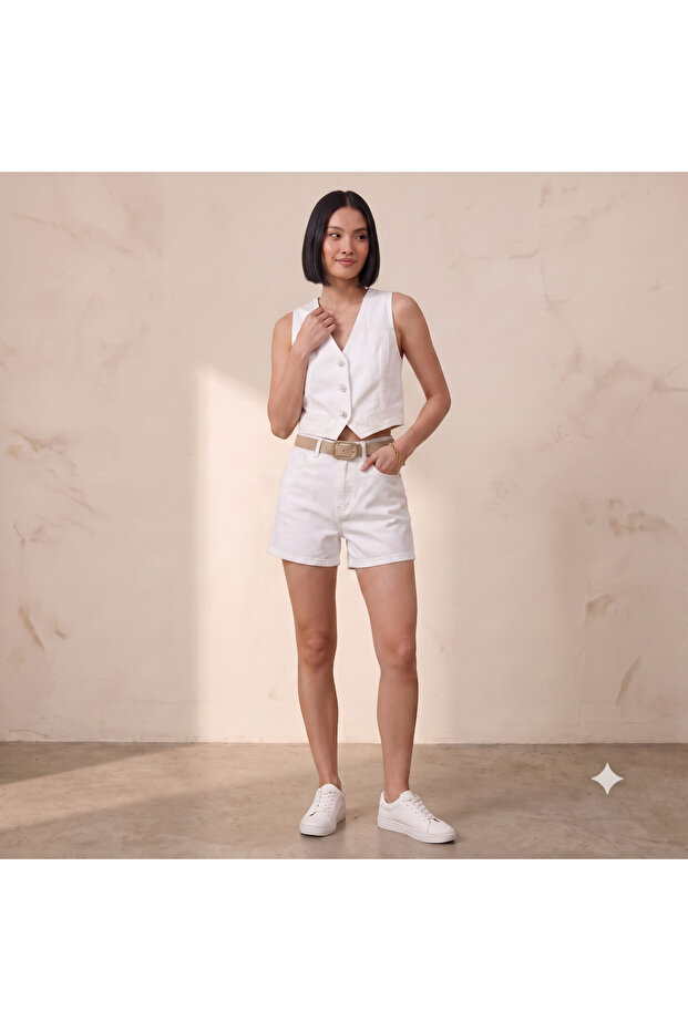 Women's Denim Shorts with Belt