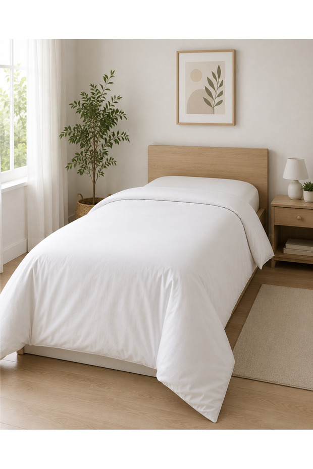 Single Plain White Duvet Cover | Insole | Şiltelik | 160 X 220 cm