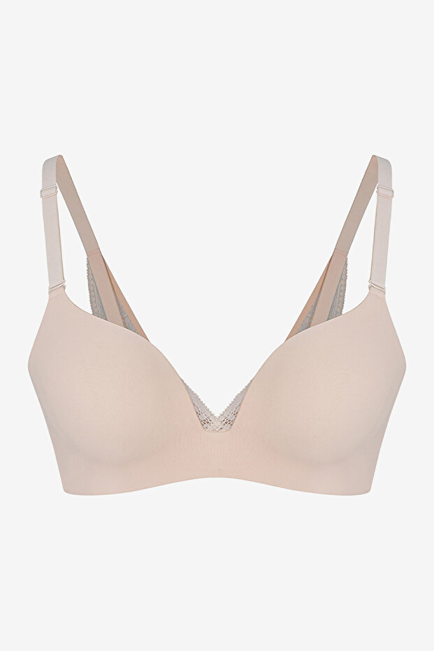 Women Eliza Push Up Cream/Pink Wired Padded Bra