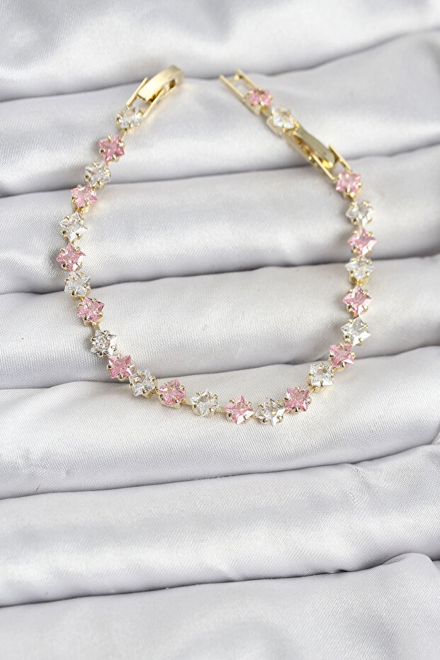 Square Zircon Stone Gold Color Women's Bracelet
