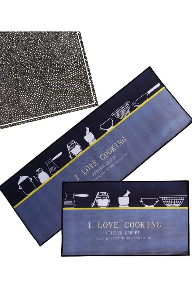 2-in-1 Multipurpose Memory Foam Carpet Kitchen Runner Set (Pack of 2) | Non-Slip Bedside Rug & Floor Mat Soft Absorbent Anti-Skid Runner for Bedroom, Kitchen | 40x60 / 40x120 cm
