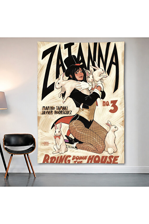Zatanna Wall Covering Wall Tapestry First Quality Satin Fabric Poster