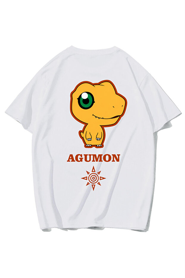 Unisex Oversize Agumon T-Shirt (White)