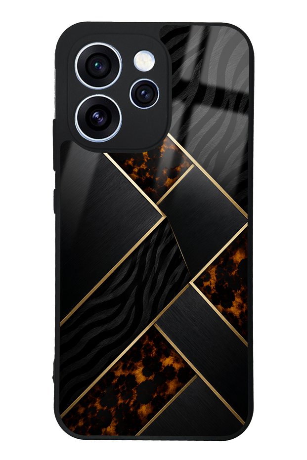 Oppo Reno 15 Pro Glossy Phone Case with Black Mosaic Design
