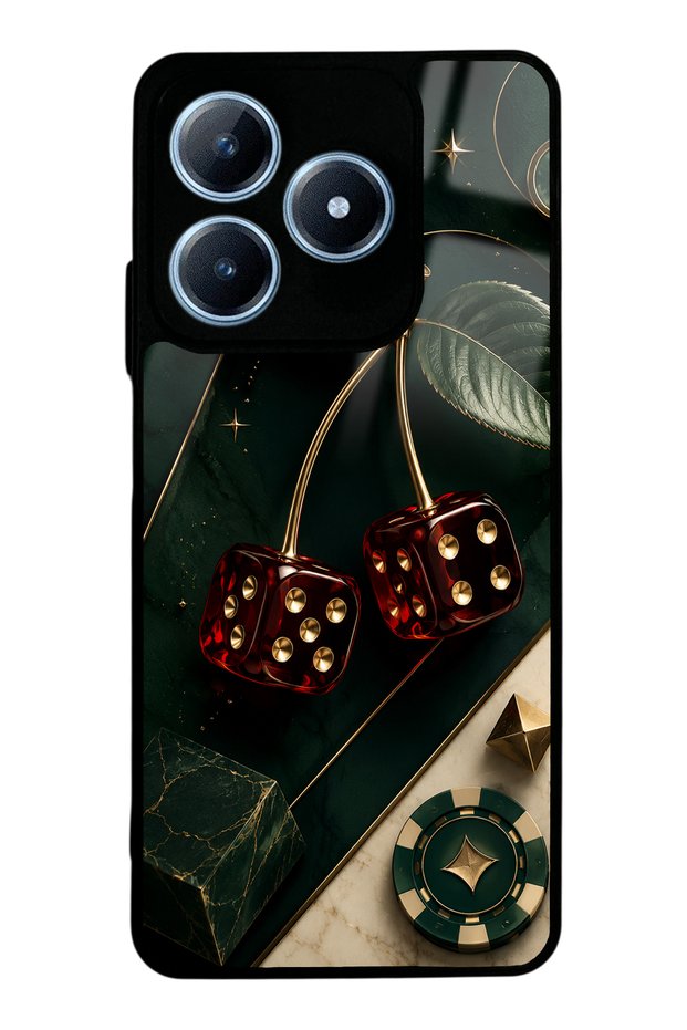 Realme C63 Emerald Casino Cherry Design Glossy Phone Case
