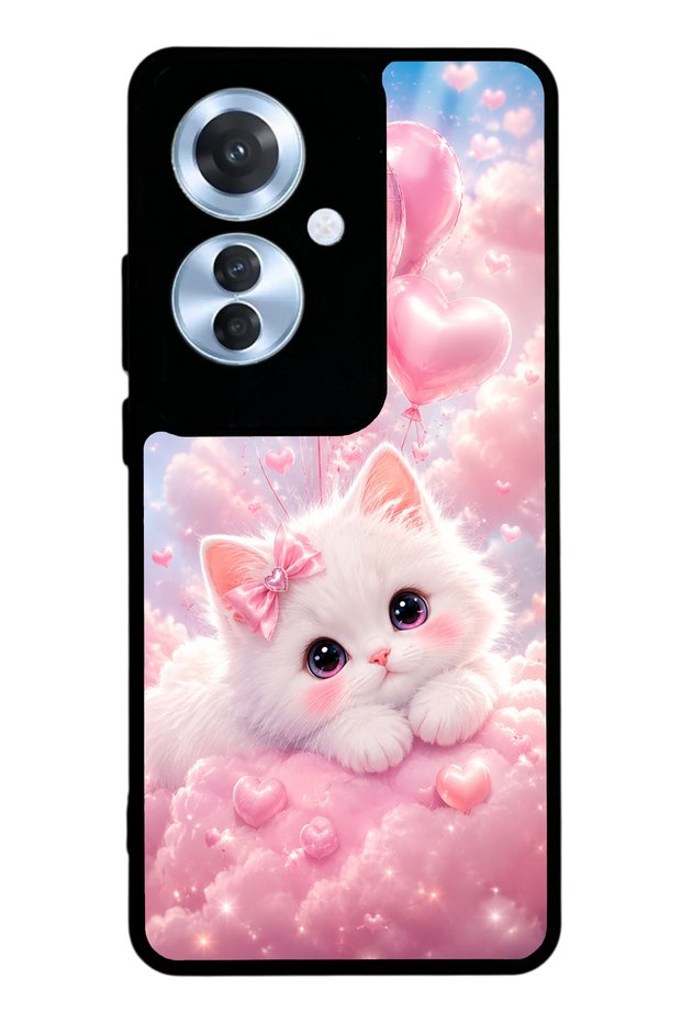 Oppo Reno 11F Cupid Cloud Kitty Design Glossy Phone Case