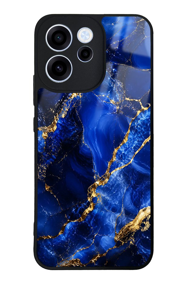 Oppo Reno 15F Sapphire Gold Marble Design Glossy Phone Case
