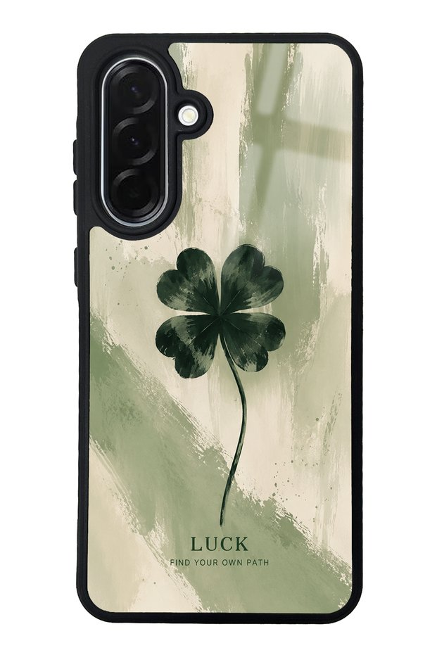 Samsung A36 Glossy Phone Case with Lucky Sage Clover Design