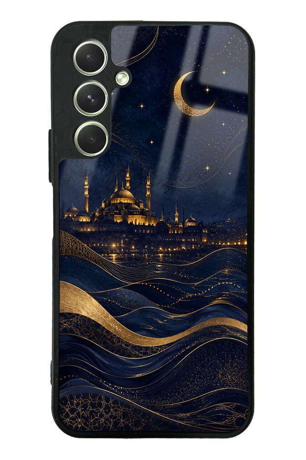 Samsung A54 Golden Crescent Bosphorus Design Glossy Phone Case