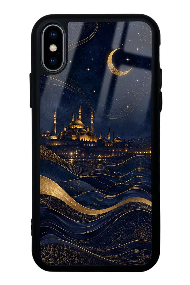 iPhone XS Max Golden Crescent Bosphorus Design Glossy Phone Case